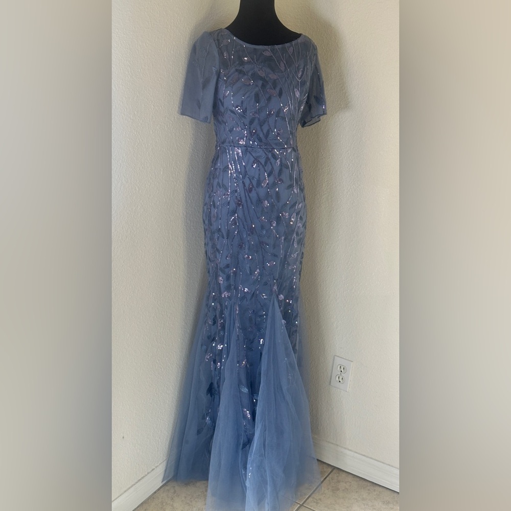 Ever Pretty Cocktail Dress Color Blue Size S - Formal Gown Women’s Round Neck